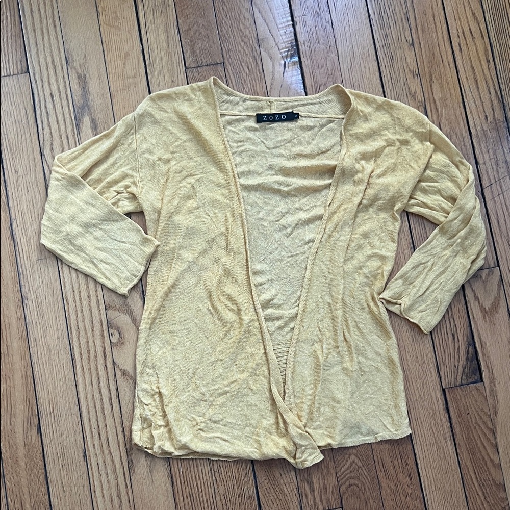 Zozo Women's Light Yellow Open Front Cardigan